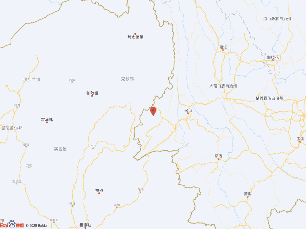 云南德宏州盈江县（北纬25.12度，东经98.13度）发生4.5级地震