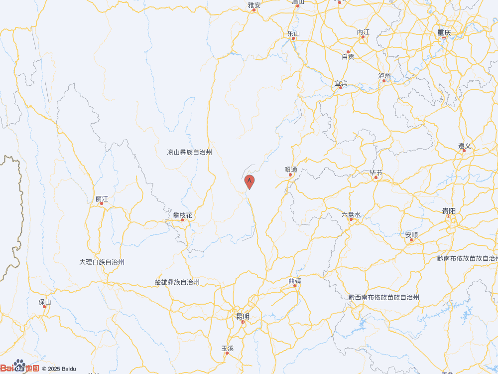 云南昭通市巧家县（北纬27.14度，东经102.96度）发生3.4级地震