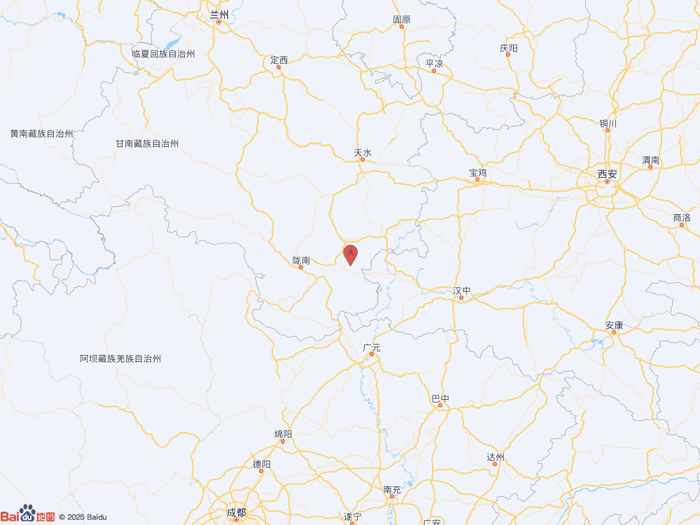 甘肃陇南市康县（北纬33.47度，东经105.57度）发生2.4级地震